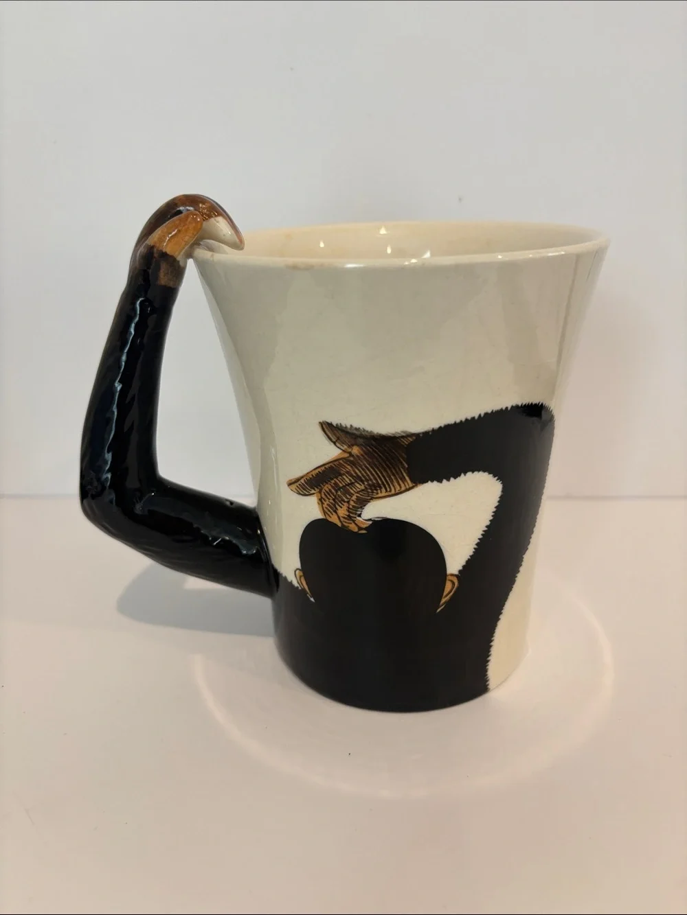 Vintage Pier 1 Imports Hand Painted Chimpanzee Monkey Mug 3D